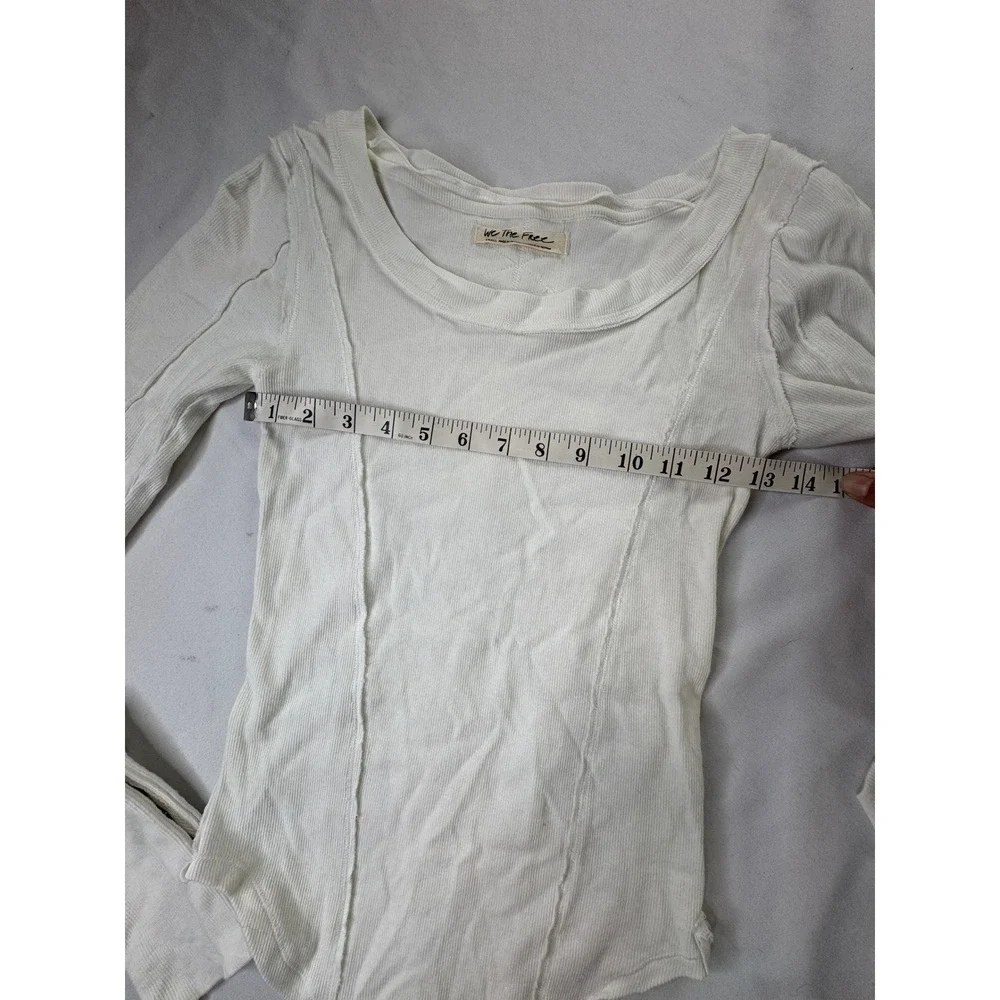 Free People We The Free Ribbed Stuck On You Ivory Top Cuff Small Y2K Cottage